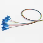 0.9mm LC OM3 12 coloured optical fiber pigtail tight buffer bundle fiber optic patch cord