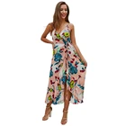 Fashion New Design Summer Slip Wrap Dress Custom Flower Dress Women