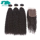 Amazon hot selling baby no tangled shed can be dyed 7A 8A 9A 100% virgin Mink Brazilian hair 3 bundles and a closure