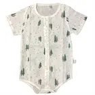 Wholesale cotton kids breathable baby onesie rompers cartoon pajamas baby clothing