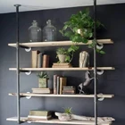 Industrial Retro Wall Mount Iron Pipe Shelf Hung Bracket Diy Storage Shelving Bookshelf