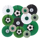 Callfeny Party supplies, New Design 13pcs Sports Theme Backdrop Soccer Party Handmade Paper Fans Decorations