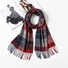Fashion warm and comfortable pashmina plaid wool women shawl scarf