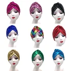 Headband Hijab Turbante Hat Headwrap PU Turban