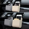 Auto Vent Outlet Trash Box PU Leather Car Mobile Phone Holder Storage Bag Organizer Automobile Hanging Box Car Styling 4 Colors