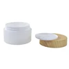 round empty personal skin care packaging 10g 30g 50g 100g 150g 250g bamboo lid pp plastic cosmetic cream jars containers