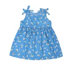 Sweet boutique blue flower little girls dresses baby children clothing dresses online shopping