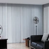 Custom office room divider decorative heavy duty transparent retractable sheer fabrics stainless steel wavy 89mm vertical blinds