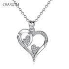 925 pave sterling silver girlfriend love heart three heart jewelry pendant necklace