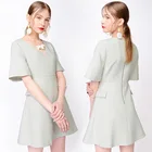China Factory New High-end Ladies Slim Sexy V-neck Short Sleeve Office Work Casual Women Party Dresses