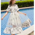 Vintage Baby Frock Design Dress Short Sleeve Flower Print Baby Girl chiffon Maxi dress