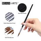 Artist 100% Round Sable Hair and Short Black Wooden Handle Art Brush Painting Brush Set