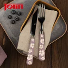 Jolin Flatware Stainless Steel Silverware Set Plastic Handle 72 pcs cutlery set