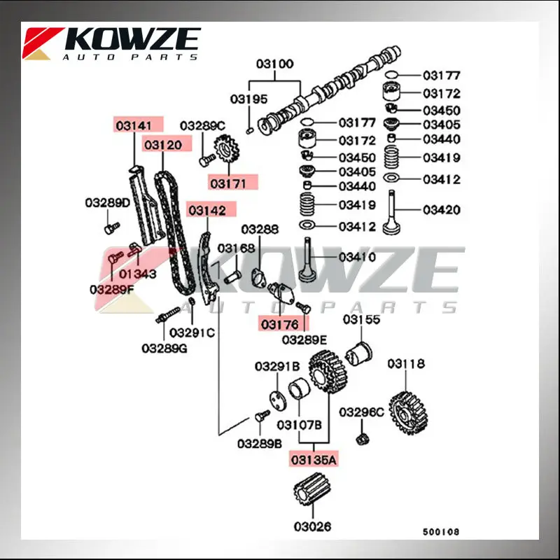 Timing Chain Timing Tensioner Timing Gear For Mitsubishi Pajero Pickup