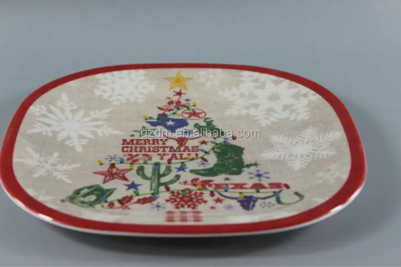 Christmas melamine square plates for 2015