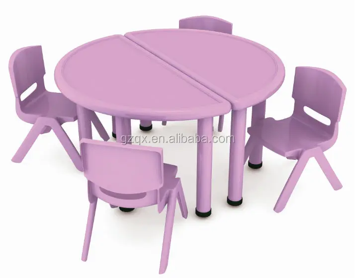 Guangzhou Factory Low Price Kids Plastic Table And Chair Set Qx