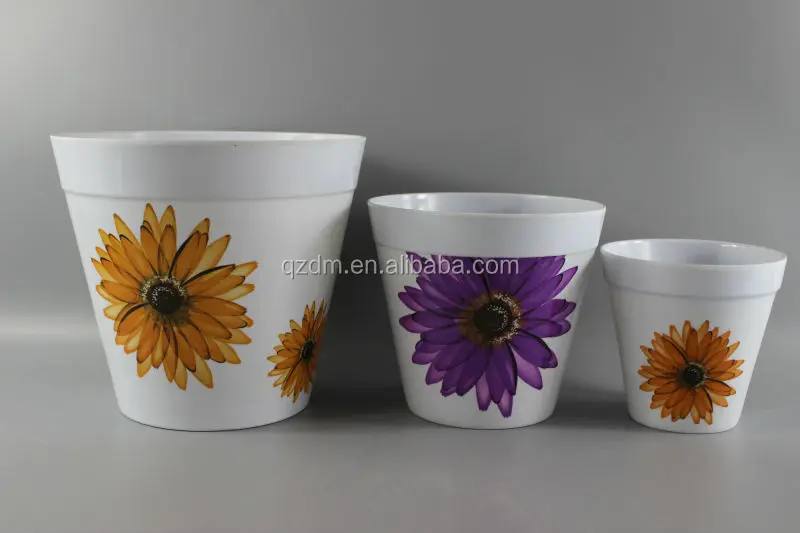 melamine flowers pot 3pcs plastic pail