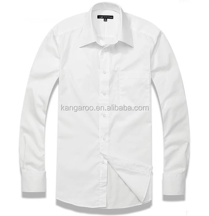 mens 100% cotton long sleeve white business shirt