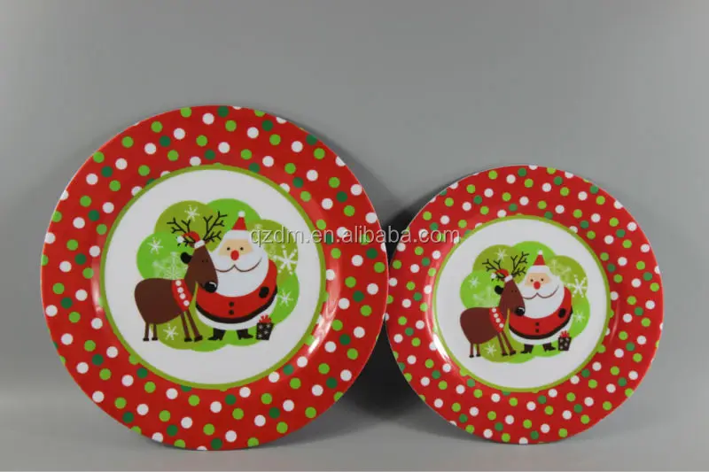 Christmas Theme Print Melamine Plate Sets For Sale