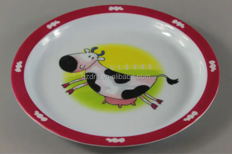 Round Melamine Dinner Plate For Kids