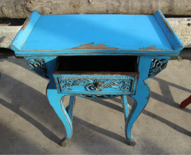Chinese Antique Vintage Pinewood Shanxi Carved Mini Table 2.jpg