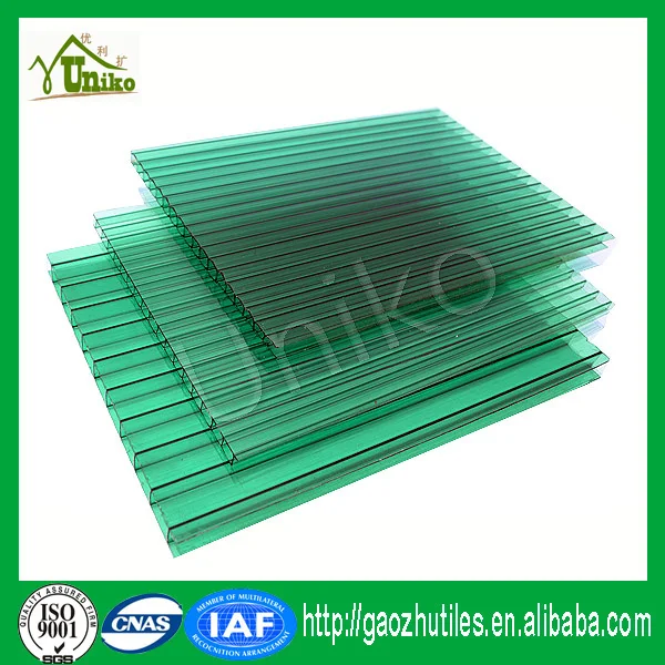 uv protected cheap anti-drop fire proof anti-fog 6 wall transparent hollow polycarbonate sheet for warehouse