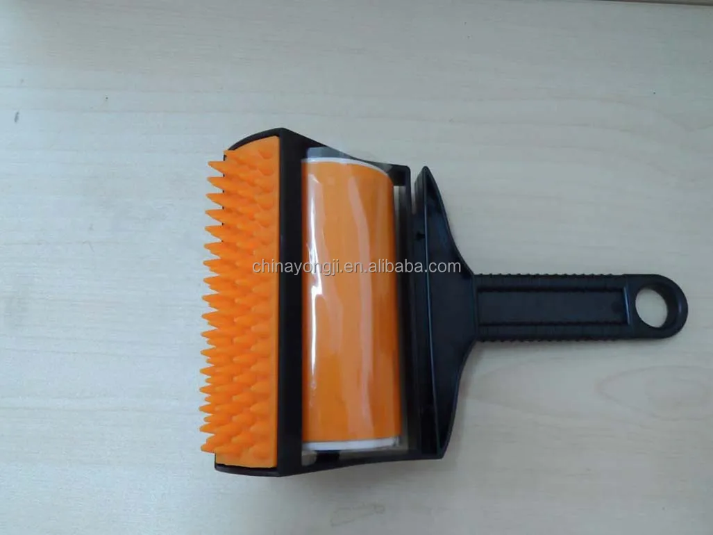 yellow pet sticky lint brush silicon magic brush as seen on tv