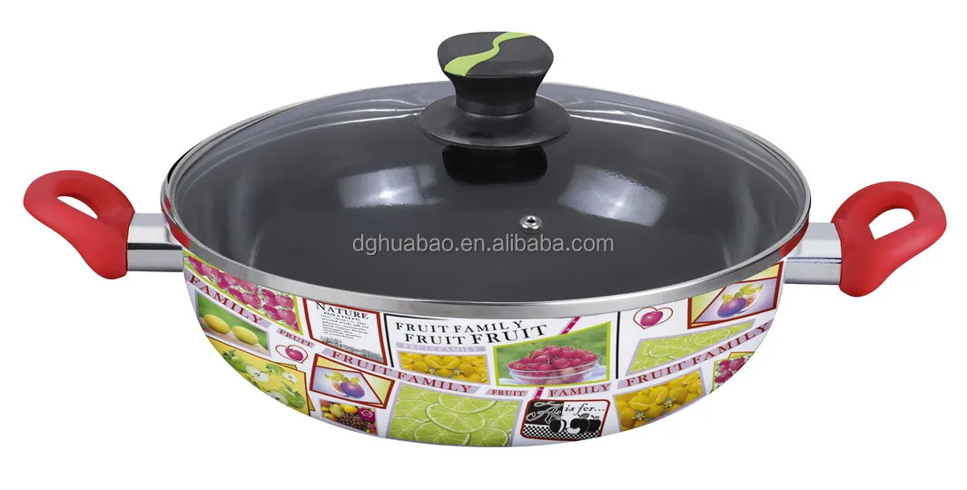 cookware set with chocolate coating outside