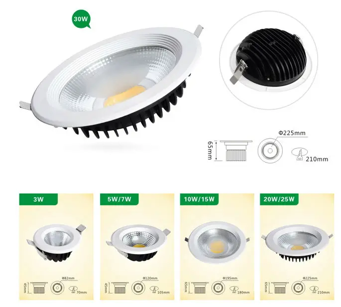 deep-processing customized dimmable dmx rgb led downlight