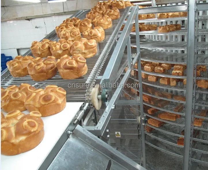 stainless steel frame screw conveyor/bread cake cooling spiral