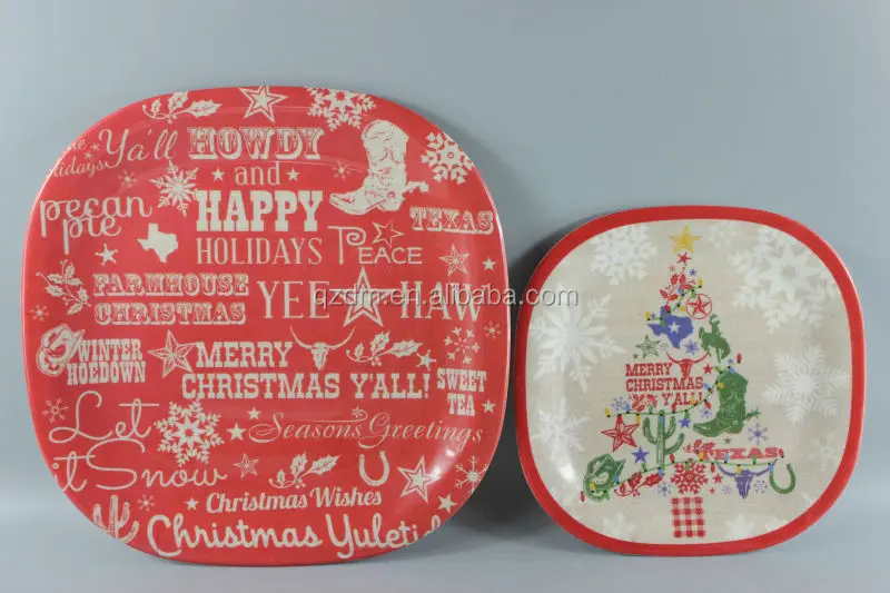 11 inch melamine Christmas plate x'mas dish square plate