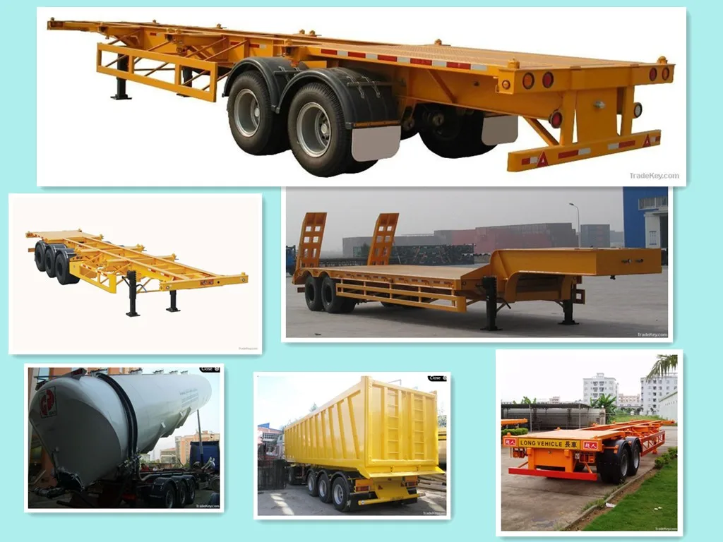 Low bed full trailer open top van box semi trailer