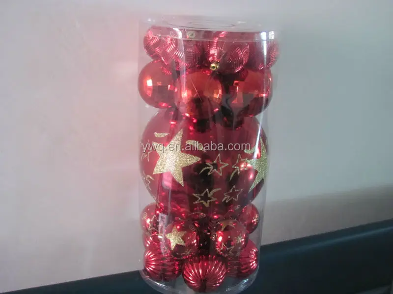 wholesale blue christmas balls in a pvc box
