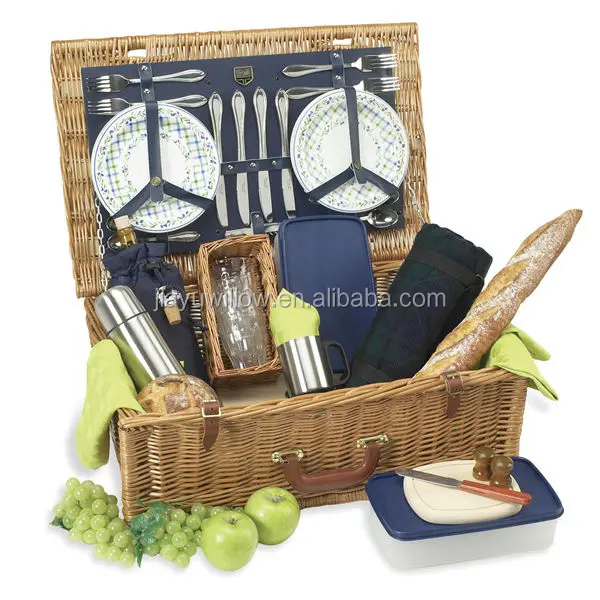 hot 100%handmade natural willow cheap wicker picnic basket set