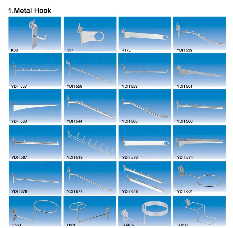 store display Single j slatwall wire hook 