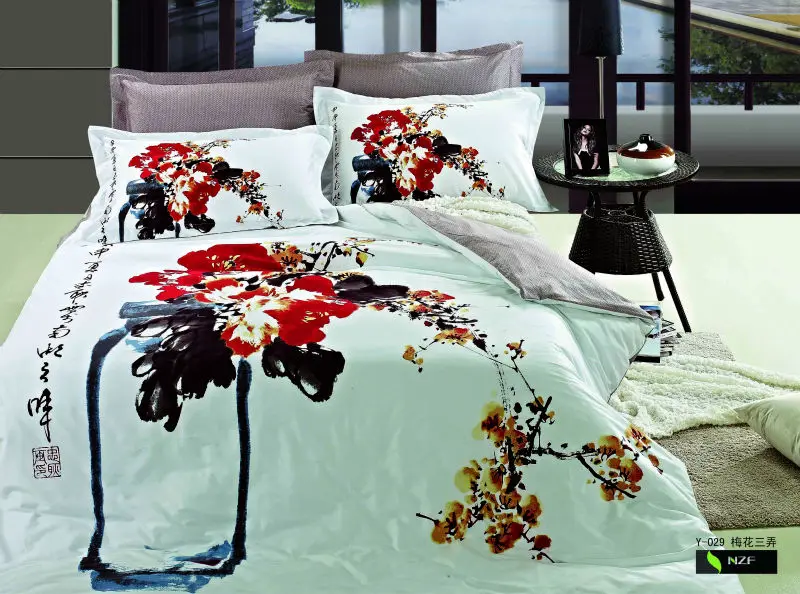 Beatiful And Elegant Chinese Style Printed Duvet Cover Set,Oriental
