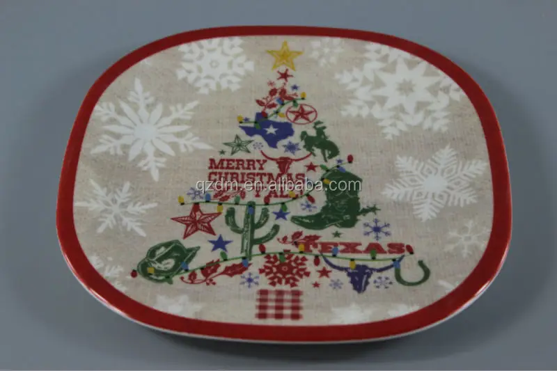 Christmas melamine square plates for 2015