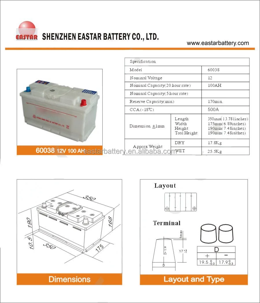  Battery,N100 12v 100ah Dry Charged Auto Car Battery,12v 100ah Battery