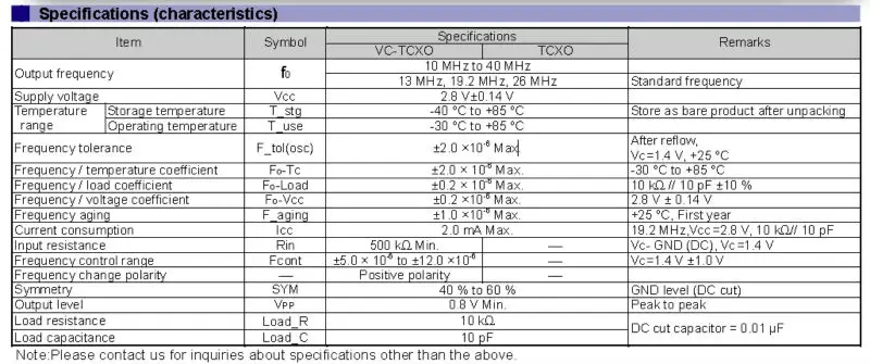 Epso TG-5010LH SMD TCXO VCTCXO OSC Crystal Oscillator 26mhz 26m  TG-5010LH 2.8V 2ppm 10pf.jpg