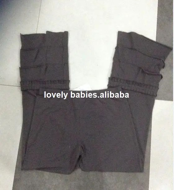 Ladies cotton ruffle pants ,women loose knit pants