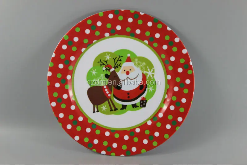 Christmas Theme Print Melamine Plate Sets For Sale
