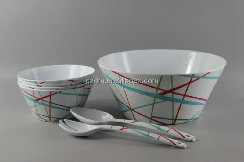 Melamine Salad Bowl Sets With Spoon And Fork