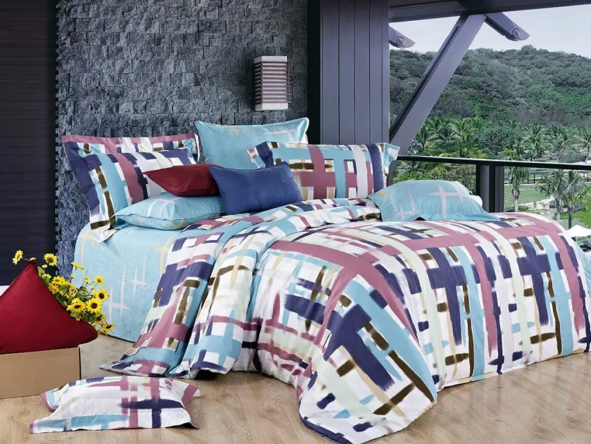 Bed linen 100 cotton beautiful indonesia bed sheet set bedding set