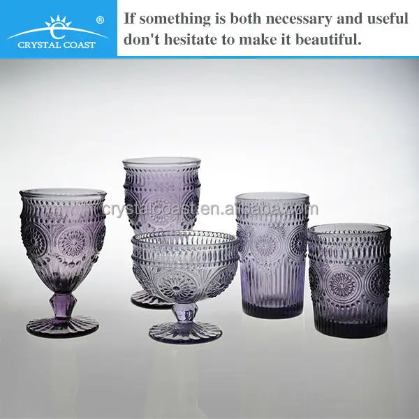 wholesale cheap colored glass water goblet, View colored glass goblet