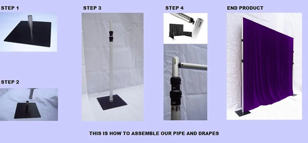 Pipe And Drape System Or Telescopic Pole And Backdrop Or Curtain