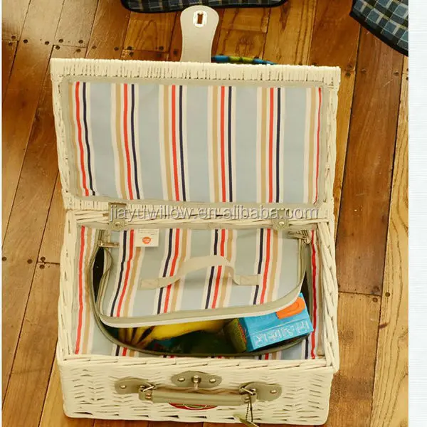 natural willow folding picnic basket