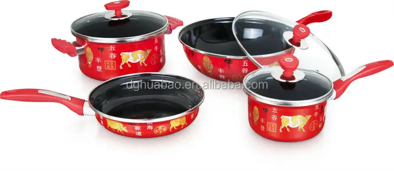 cookware set with chocolate coating outside