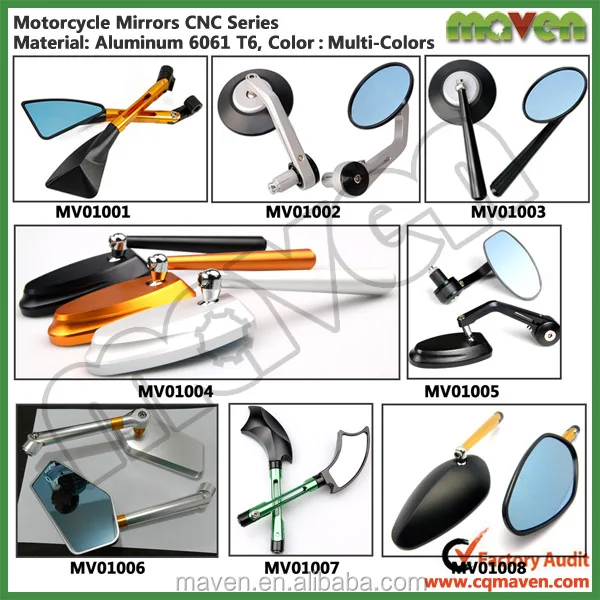 Maven Custom Aluminium Cnc Universal Moto Mirror Parts For Yamaha Bws