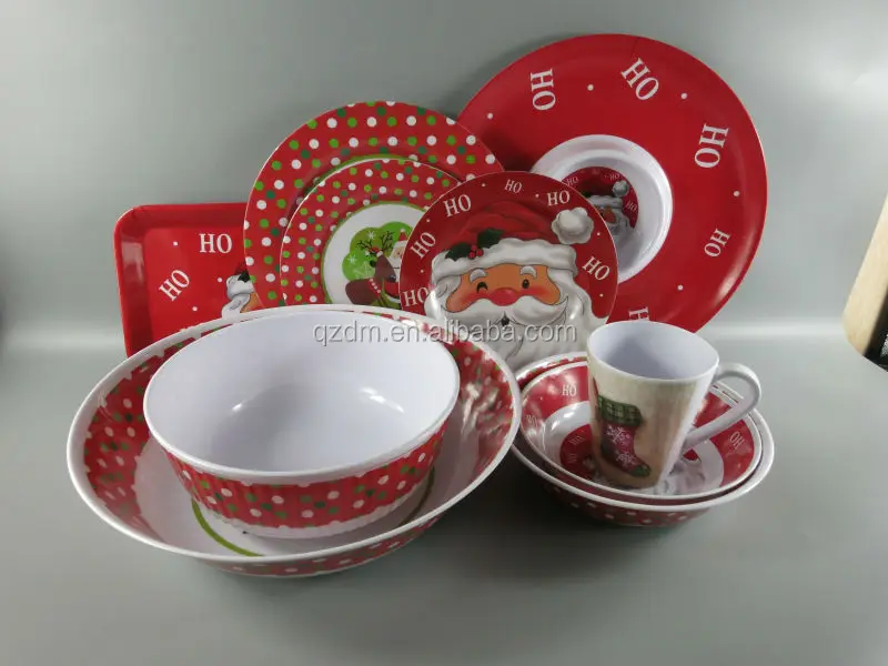 melamine Christmas dinner ware sets XMAS plate bowl