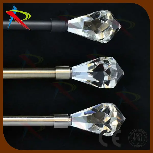 Beaded Curtain Rod, Beaded Finials, Crystal Beaded Finials,, View